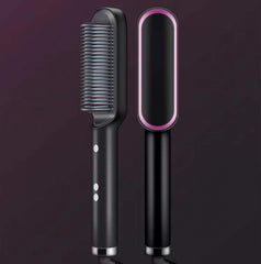 New 2 In 1 Hair Straightener Hot Comb Negative Ion Curling Tong Dual-purpose Electric Hair Brush