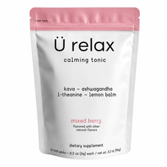 Ü Relax Calming Tonic Mixed Berry Dietary Supplement 16 Stick Packs 3.2oz