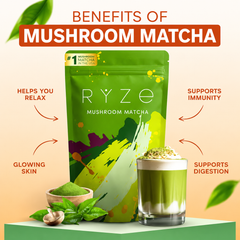 RYZE Mushroom Coffee + Mushroom Matcha Bundle USDA Organic 30 Servings Each