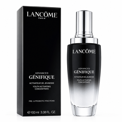 Lancème Advanced Génifique skincare concentrate bottle and packaging on a white background