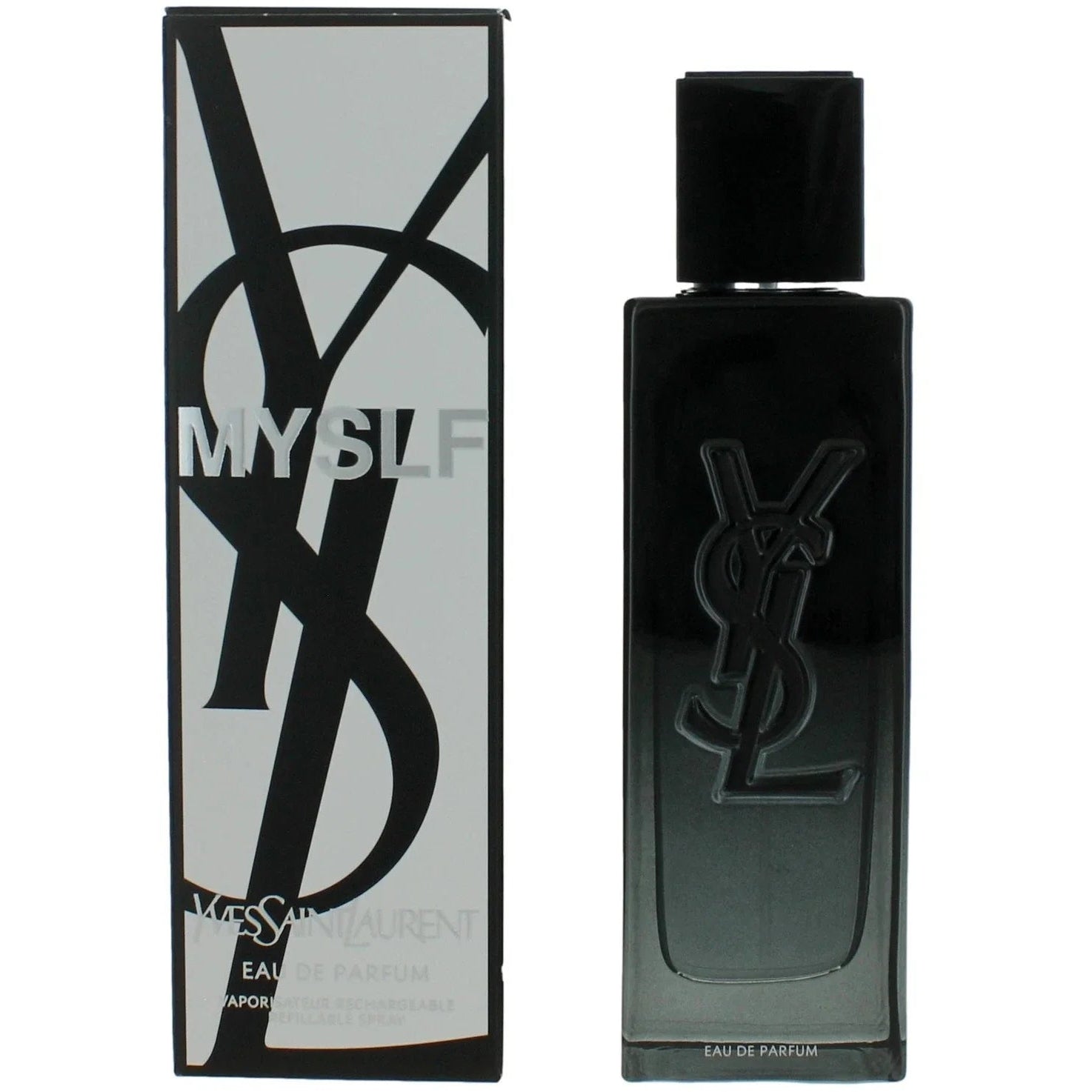 YSL perfume bottle and packaging on a white background